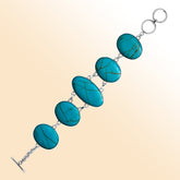 AB-1050-TQ Sterling Silver Bracelet With Turquoise Jewelry Bali Designs Inc